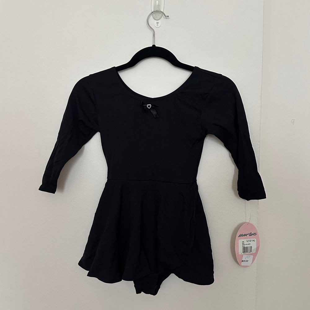Jacques Moret Girl's Black Dance Ballet Leotard with Skirt
